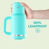 image40 oz Tumbler with Handle and Straw Stainless Steel Insulated Tumbler Keeps Cold for 24 Hours Leakproof Travel Cup Fits in Cup Holder and BPAFree Evening GlowAquamarine Blue