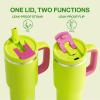 image40 oz Tumbler with Handle and Straw Stainless Steel Insulated Tumbler Keeps Cold for 24 Hours Leakproof Travel Cup Fits in Cup Holder and BPAFree Evening GlowAcid Green