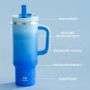 image40 oz Tumbler with Handle and Straw Stainless Steel Insulated Tumbler Keeps Cold for 24 Hours Leakproof Travel Cup Fits in Cup Holder and BPAFree Evening GlowSea