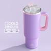 image40 oz Tumbler with Handle and Straw Stainless Steel Insulated Tumbler Keeps Cold for 24 Hours Leakproof Travel Cup Fits in Cup Holder and BPAFree Evening GlowMauve