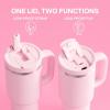 image40 oz Tumbler with Handle and Straw Stainless Steel Insulated Tumbler Keeps Cold for 24 Hours Leakproof Travel Cup Fits in Cup Holder and BPAFree Evening GlowCotton Candy