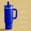 image40 oz Tumbler with Handle and Straw Stainless Steel Insulated Tumbler Keeps Cold for 24 Hours Leakproof Travel Cup Fits in Cup Holder and BPAFree Evening GlowRoyal Blue