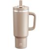 image40 oz Tumbler with Handle and Straw Stainless Steel Insulated Tumbler Keeps Cold for 24 Hours Leakproof Travel Cup Fits in Cup Holder and BPAFree Evening GlowRaw Umber