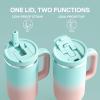 image40 oz Tumbler with Handle and Straw Stainless Steel Insulated Tumbler Keeps Cold for 24 Hours Leakproof Travel Cup Fits in Cup Holder and BPAFree Evening GlowCherry Blossom