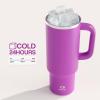 image40 oz Tumbler with Handle and Straw Stainless Steel Insulated Tumbler Keeps Cold for 24 Hours Leakproof Travel Cup Fits in Cup Holder and BPAFree Evening GlowBright Magenta