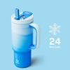 image40 oz Tumbler with Handle and Straw Stainless Steel Insulated Tumbler Keeps Cold for 24 Hours Leakproof Travel Cup Fits in Cup Holder and BPAFree Evening GlowSea