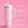 image40 oz Tumbler with Handle and Straw Stainless Steel Insulated Tumbler Keeps Cold for 24 Hours Leakproof Travel Cup Fits in Cup Holder and BPAFree Evening GlowCotton Candy