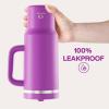 image40 oz Tumbler with Handle and Straw Stainless Steel Insulated Tumbler Keeps Cold for 24 Hours Leakproof Travel Cup Fits in Cup Holder and BPAFree Evening GlowBright Magenta