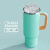 image40 oz Tumbler with Handle and Straw Stainless Steel Insulated Tumbler Keeps Cold for 24 Hours Leakproof Travel Cup Fits in Cup Holder and BPAFree Evening GlowSoft Cyan