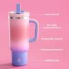 image40 oz Tumbler with Handle and Straw Stainless Steel Insulated Tumbler Keeps Cold for 24 Hours Leakproof Travel Cup Fits in Cup Holder and BPAFree Evening GlowEvening Glow