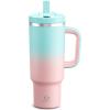 image40 oz Tumbler with Handle and Straw Stainless Steel Insulated Tumbler Keeps Cold for 24 Hours Leakproof Travel Cup Fits in Cup Holder and BPAFree Evening GlowCherry Blossom