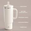 image40 oz Tumbler with Handle and Straw Stainless Steel Insulated Tumbler Keeps Cold for 24 Hours Leakproof Travel Cup Fits in Cup Holder and BPAFree Evening GlowCream Moon