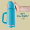 image40 oz Tumbler with Handle and Straw Stainless Steel Insulated Tumbler Keeps Cold for 24 Hours Leakproof Travel Cup Fits in Cup Holder and BPAFree Evening GlowAzure Blue