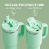 image40 oz Tumbler with Handle and Straw Stainless Steel Insulated Tumbler Keeps Cold for 24 Hours Leakproof Travel Cup Fits in Cup Holder and BPAFree Evening GlowBrook Green