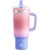 image40 oz Tumbler with Handle and Straw Stainless Steel Insulated Tumbler Keeps Cold for 24 Hours Leakproof Travel Cup Fits in Cup Holder and BPAFree Evening GlowEvening Glow