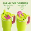 image40 oz Tumbler with Handle and Straw Stainless Steel Insulated Tumbler Keeps Cold for 24 Hours Leakproof Travel Cup Fits in Cup Holder and BPAFree Evening GlowAcid Green