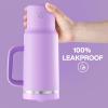 image40 oz Tumbler with Handle and Straw Stainless Steel Insulated Tumbler Keeps Cold for 24 Hours Leakproof Travel Cup Fits in Cup Holder and BPAFree Evening GlowLavender