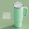 image40 oz Tumbler with Handle and Straw Stainless Steel Insulated Tumbler Keeps Cold for 24 Hours Leakproof Travel Cup Fits in Cup Holder and BPAFree Evening GlowBrook Green