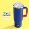 image40 oz Tumbler with Handle and Straw Stainless Steel Insulated Tumbler Keeps Cold for 24 Hours Leakproof Travel Cup Fits in Cup Holder and BPAFree Evening GlowBeaucoup Blue