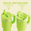 image40 oz Tumbler with Handle and Straw Stainless Steel Insulated Tumbler Keeps Cold for 24 Hours Leakproof Travel Cup Fits in Cup Holder and BPAFree Evening GlowSharp Green