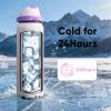 imageENCOOL Insulated Water Bottle with Straw Stainless Steel Water Bottle with Push Button Lid LeakProof ampamp BPAFree Keeps Cold for 24 Hours for Sports Travel Gym 32 oz Hazy BlueBlueOyster Pink