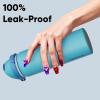 imageENCOOL Insulated Water Bottle with Straw Stainless Steel Water Bottle with Push Button Lid LeakProof ampamp BPAFree Keeps Cold for 24 Hours for Sports Travel Gym 32 oz Hazy BlueBlueSilk Blue