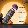 imageENCOOL Insulated Water Bottle with Straw Stainless Steel Water Bottle with Push Button Lid LeakProof ampamp BPAFree Keeps Cold for 24 Hours for Sports Travel Gym 32 oz Hazy BlueBlueMeowgic Night