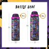 imageENCOOL Insulated Water Bottle with Straw Stainless Steel Water Bottle with Push Button Lid LeakProof ampamp BPAFree Keeps Cold for 24 Hours for Sports Travel Gym 32 oz Hazy BlueBlueTrippy Skulls