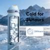 imageENCOOL Insulated Water Bottle with Straw Stainless Steel Water Bottle with Push Button Lid LeakProof ampamp BPAFree Keeps Cold for 24 Hours for Sports Travel Gym 32 oz Hazy BlueBlueHazy BlueBlue