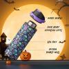 imageENCOOL Insulated Water Bottle with Straw Stainless Steel Water Bottle with Push Button Lid LeakProof ampamp BPAFree Keeps Cold for 24 Hours for Sports Travel Gym 32 oz Hazy BlueBlueFloral Afterlife