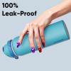 imageENCOOL Insulated Water Bottle with Straw Stainless Steel Water Bottle with Push Button Lid LeakProof ampamp BPAFree Keeps Cold for 24 Hours for Sports Travel Gym 32 oz Hazy BlueBlueSilk Blue
