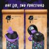 imageENCOOL Insulated Water Bottle with Straw Stainless Steel Water Bottle with Push Button Lid LeakProof ampamp BPAFree Keeps Cold for 24 Hours for Sports Travel Gym 32 oz Hazy BlueBlueFloral Afterlife