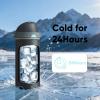 imageENCOOL Insulated Water Bottle with Straw Stainless Steel Water Bottle with Push Button Lid LeakProof ampamp BPAFree Keeps Cold for 24 Hours for Sports Travel Gym 32 oz Hazy BlueBlueTuna GreyGreen