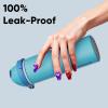 imageENCOOL Insulated Water Bottle with Straw Stainless Steel Water Bottle with Push Button Lid LeakProof ampamp BPAFree Keeps Cold for 24 Hours for Sports Travel Gym 32 oz Hazy BlueBlueSilk Blue