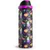 imageENCOOL Insulated Water Bottle with Straw Stainless Steel Water Bottle with Push Button Lid LeakProof ampamp BPAFree Keeps Cold for 24 Hours for Sports Travel Gym 32 oz Hazy BlueBlueMeowgic Night