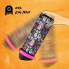 imageENCOOL Insulated Water Bottle with Straw Stainless Steel Water Bottle with Push Button Lid LeakProof ampamp BPAFree Keeps Cold for 24 Hours for Sports Travel Gym 32 oz Hazy BlueBlueTrippy Skulls