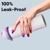 imageENCOOL Insulated Water Bottle with Straw Stainless Steel Water Bottle with Push Button Lid LeakProof ampamp BPAFree Keeps Cold for 24 Hours for Sports Travel Gym 32 oz Hazy BlueBlueOyster Pink