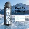 imageENCOOL Insulated Water Bottle with Straw Stainless Steel Water Bottle with Push Button Lid LeakProof ampamp BPAFree Keeps Cold for 24 Hours for Sports Travel Gym 32 oz Hazy BlueBlueTuna GreyGreen