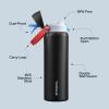 imageInsulated Water Bottle with Straw  Encool Stainless Steel Water Bottle with Push Button Lid LeakProof ampamp BPAFree Keeps Cold for 24 Hours for Sports Travel Gym 32 oz Oil BlackOil Black