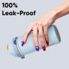 imageInsulated Water Bottle with Straw  Encool Stainless Steel Water Bottle with Push Button Lid LeakProof ampamp BPAFree Keeps Cold for 24 Hours for Sports Travel Gym 32 oz Oil BlackHazy BlueBlue