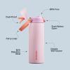 imageInsulated Water Bottle with Straw  Encool Stainless Steel Water Bottle with Push Button Lid LeakProof ampamp BPAFree Keeps Cold for 24 Hours for Sports Travel Gym 32 oz Oil BlackLilyRed