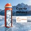 imageInsulated Water Bottle with Straw  Encool Stainless Steel Water Bottle with Push Button Lid LeakProof ampamp BPAFree Keeps Cold for 24 Hours for Sports Travel Gym 32 oz Oil BlackSalmon