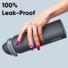 imageInsulated Water Bottle with Straw  Encool Stainless Steel Water Bottle with Push Button Lid LeakProof ampamp BPAFree Keeps Cold for 24 Hours for Sports Travel Gym 32 oz Oil BlackTuna GreyGreen
