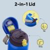 imageInsulated Water Bottle with Straw  Encool Stainless Steel Water Bottle with Push Button Lid LeakProof ampamp BPAFree Keeps Cold for 24 Hours for Sports Travel Gym 32 oz Oil BlackSapphire