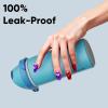 imageInsulated Water Bottle with Straw  Encool Stainless Steel Water Bottle with Push Button Lid LeakProof ampamp BPAFree Keeps Cold for 24 Hours for Sports Travel Gym 32 oz Oil BlackSilk Blue