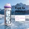 imageInsulated Water Bottle with Straw  Encool Stainless Steel Water Bottle with Push Button Lid LeakProof ampamp BPAFree Keeps Cold for 24 Hours for Sports Travel Gym 32 oz Oil BlackOyster Pink