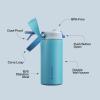 imageInsulated Water Bottle with Straw  Encool Stainless Steel Water Bottle with Push Button Lid LeakProof ampamp BPAFree Keeps Cold for 24 Hours for Sports Travel Gym 32 oz Oil BlackSilk Blue