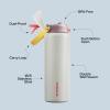 imageInsulated Water Bottle with Straw  Encool Stainless Steel Water Bottle with Push Button Lid LeakProof ampamp BPAFree Keeps Cold for 24 Hours for Sports Travel Gym 32 oz Oil BlackQuill GreyRed
