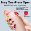 imageInsulated Water Bottle with Straw  Encool Stainless Steel Water Bottle with Push Button Lid LeakProof ampamp BPAFree Keeps Cold for 24 Hours for Sports Travel Gym 32 oz Oil BlackPink DaisyRed