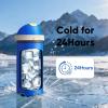 imageInsulated Water Bottle with Straw  Encool Stainless Steel Water Bottle with Push Button Lid LeakProof ampamp BPAFree Keeps Cold for 24 Hours for Sports Travel Gym 32 oz Oil BlackSapphire